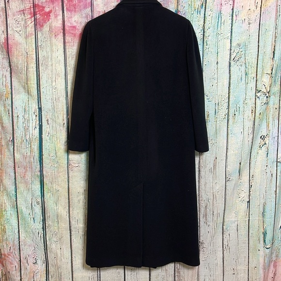 100% Cashmere Anne Klein Classic Black Coat 12/14 - Picture 2 of 16